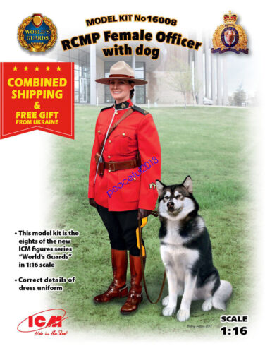 ICM16008 ICM 1/16 - RCMP Female Officer with dog World's Guards scale models kit - Picture 1 of 7