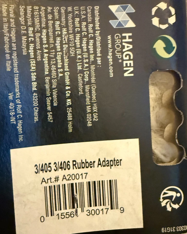 GENUINE FLUVAL A20017 RUBBER HOSE CONNECTORS 305 306 307 306 404 405 406 407 NEW - Image 3 of 4