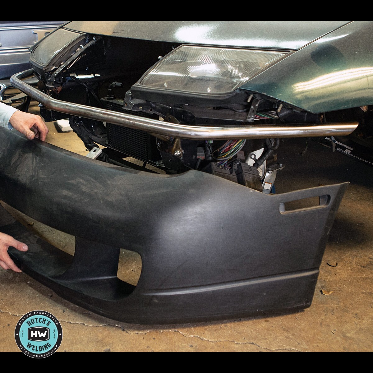 かずばーば Z32 FRONT CRASH BAR - With Jack Point For Nissan 300zx 90-96