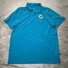 NWOT XL Miami Dolphins Nike 2024/25 Sideline Performance Polo Shirt Aqua