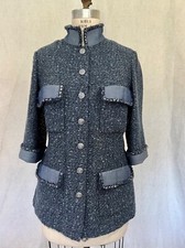 CHANEL 2012 Spring Blue Denim / Tweed Jacket FR 40 Authentic