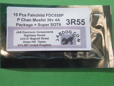 10 Stück Fairchild FDC658P P Chan Mosfet 30V 4A 6 Pin Super SOT6 1g 3R55