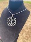 Huge Vintage Sterling Silver Monogram 9.25 Pendant — photo 3