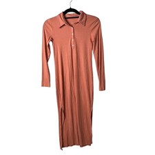 Aerie ribbed Henley long collared dress women’s size XS