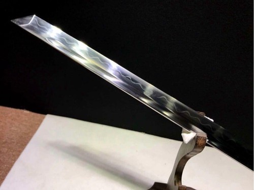 Japanese Samurai Green Chokuto Sword T10 Carbon Steel Straight Blade Combat - 第 8/8 張圖片