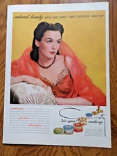 1942 Coty Air Spun Make-Up Ad Powers Girls Model Kay Hernan 1942 Nobelt Pajamas 