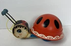 Vintage 1961 Fisher Price Ladybug Pull Toy  Childrens