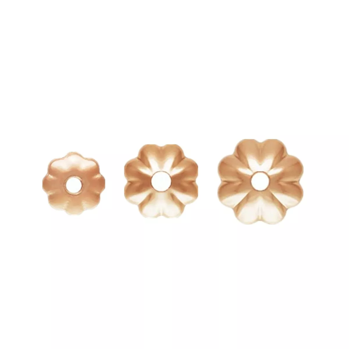 30pcs 14K Rose Gold Filled Small Flower Bead Caps for Jewelry Making 3mm  4mm 5mm