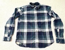 J.Crew Slim Fit Oxford Shirt Blue Plaid Windowpane Button Up Men Sz Med Pre-own