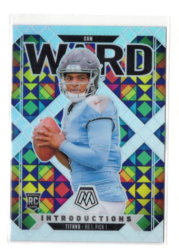 2025 Panini Mosaic Cam Ward Introductions SILVER PRIZM RC #6 TENNESSEE TITANS