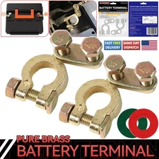 2Pcs Positive Negative Clamp Battery Connection Top Post Terminal Wire Washers