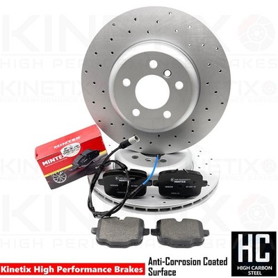 FÜR BMW 7ER F01 F02 F03 F04 HINTEN GELOCHT BREMSSCHEIBEN MINTEX BELÄGE DRAHT 345mm
