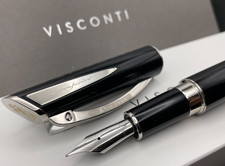 Visconti Italy Pininfarina Xl Black Steel Fountain Pen Fine Nib 395 New Visconti Italy Pininfarina Xl Black Steel Fountain Pen Fine Nib 395 New