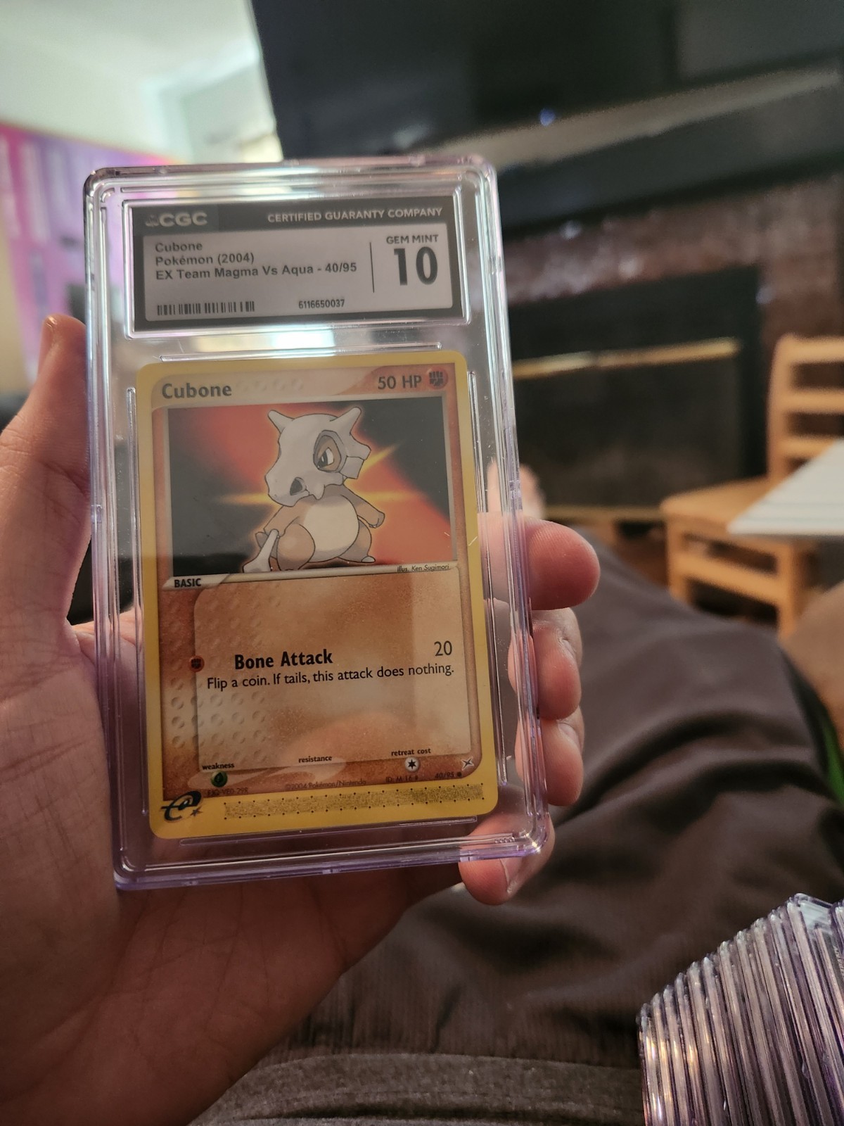 Cubone Pokemon (2004) EX Team Magma Vs Aqua - 40/95 GEM MINT 10