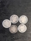 LOT OF 5 BARBER SILVER DIMES #5