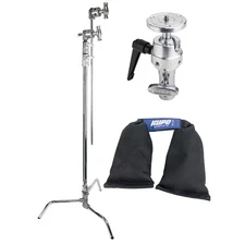 Kupo 40" Master C-Stand with Turtle Base Kit with Camera Mounting Plate and 10 l