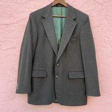 Vintage Christian Aujard Sport Coat Blazer Green Camel Hair Wool Paris Size 40L