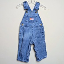 Vintage McKids Logo McDonald's Blue Denim Overalls 90s Baby Size 6-9 Months