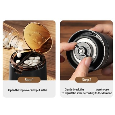 Compact Design Pills Organizers And Grinder with Drinking Cup For Travel And