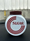 Vintage Anchor Hocking Vitrock Red Circle SUGAR Shaker Container Milkglass