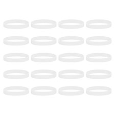 20Pcs Silicone Rubber Bands Non-slip 4 Inch Flat for Books, White