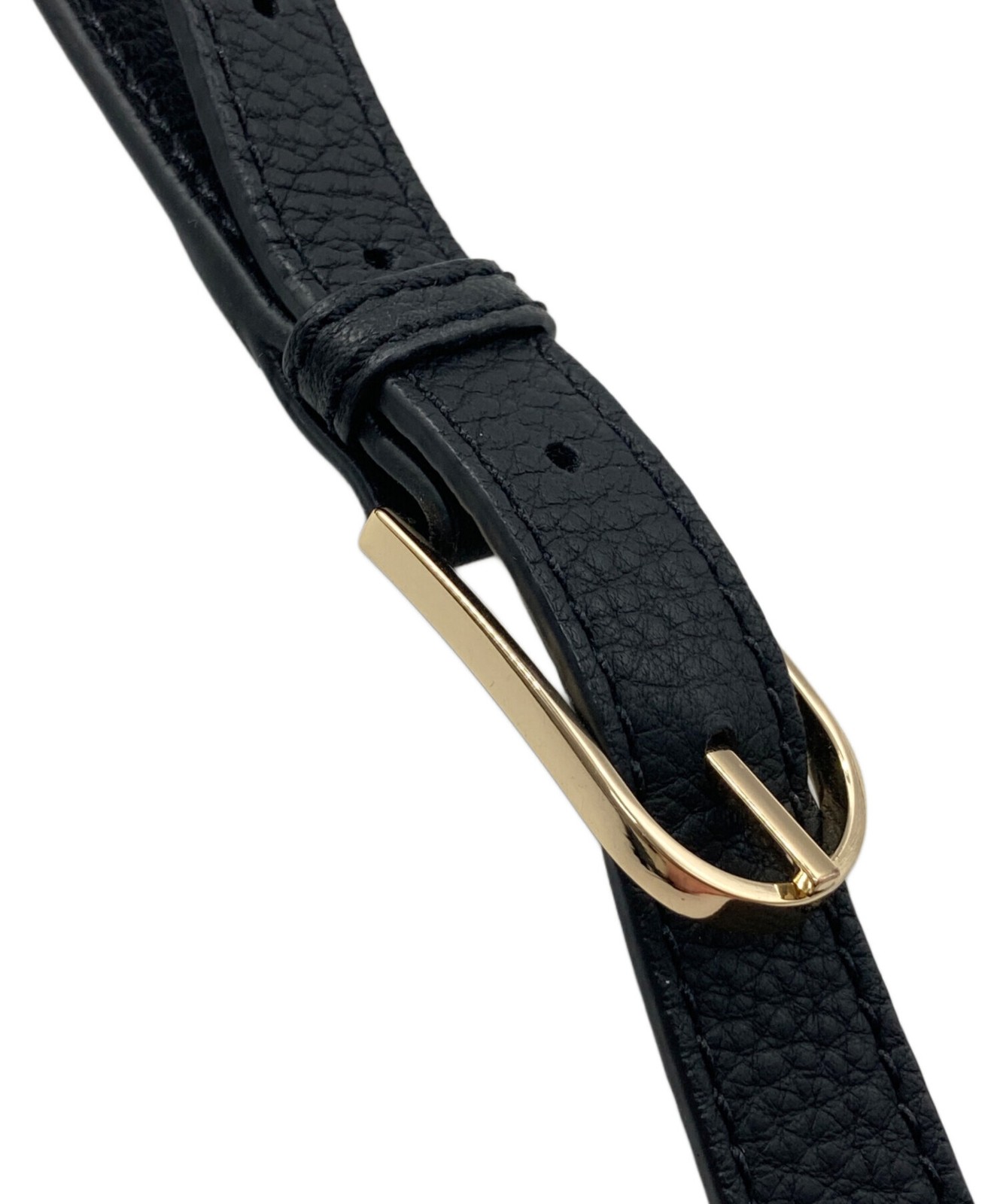 Tory Burch Small Half Moon Satchel Bag Leather Black Women Used Authentic thumbnail 7