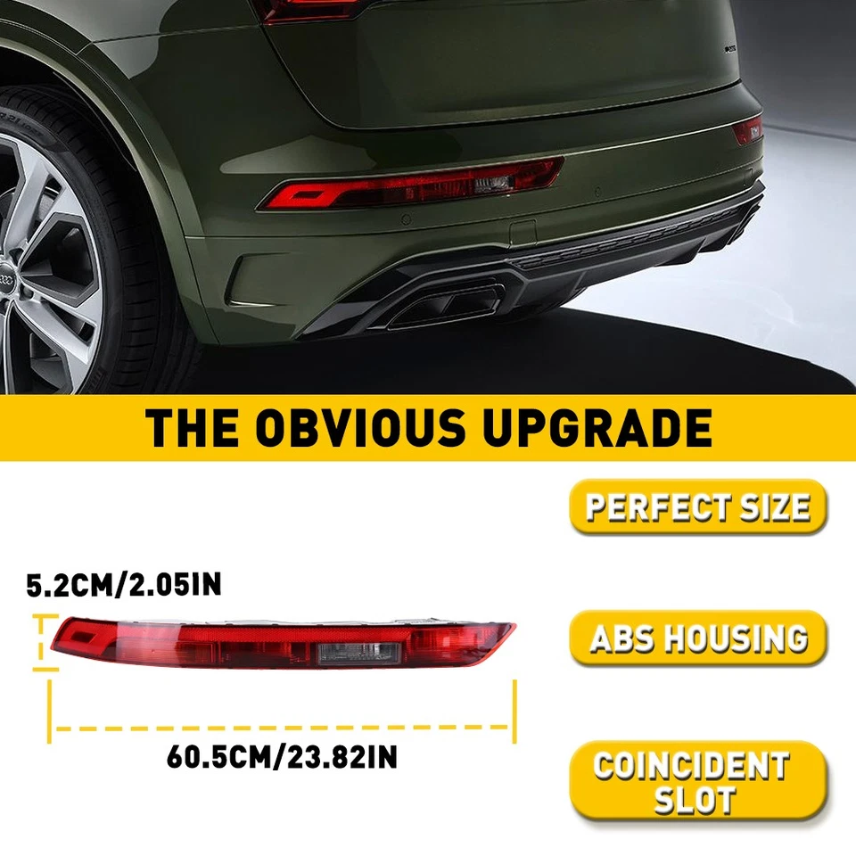 Reflector de parachoques trasero izquierdo lente trasera roja se adapta a luz de freno Audi Q5 2018-2021 Foto 3 de 4