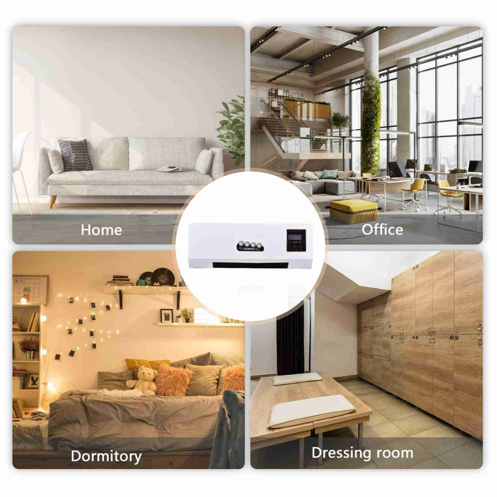 Heater And Fan Combo Indoor 2-in-1 Timing Function Dual Use Wall Mounted Home