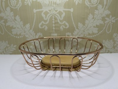 Rose/Copper Wired Wooden Base Basket 