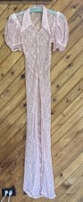 1930  s Silk Lace Dress Bias Buttons