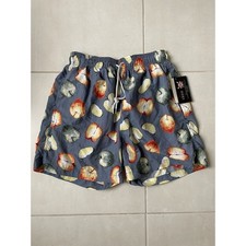 Izod Swim Men Sz M Swimwear Trunk Multicolor Print Swimsuit FLAW NWT