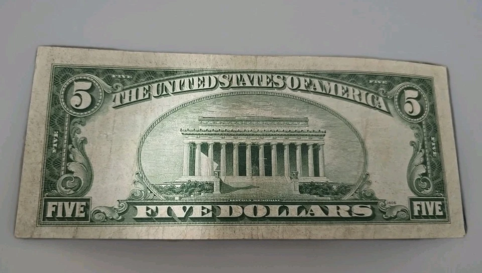 RARO G65079835A 1928-D NOTA DE US$ 5 VERMELHA 🥅 SELO NOTA ESTADOS UNIDOS.  - Imagem 4 de 4