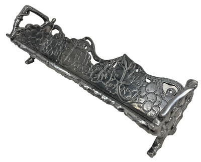 Vintage Arthur Court 2002 Aluminum Grape Vine Cracker Tray Footed Cookie Dish