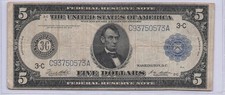 Banconota 5 dollari 1914 Federal Reserve Philadelphia PA