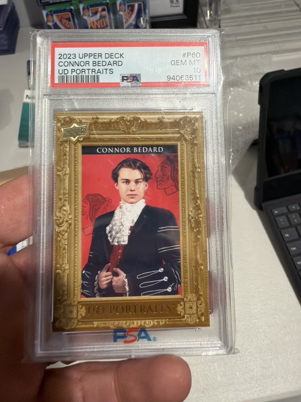 Upper Deck 2023 UD Portraits Connor Bedard #P60 Rookie PSA 10 Chicago