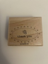 New Stampin Up! Thank You Wood Mounted Rubber Stamp RS87