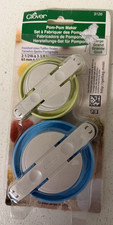 New Clover Pom-Pom Maker 3126 Set Makes Sizes 2-1/2"/65mm and 3-3/8"/85mm Large
