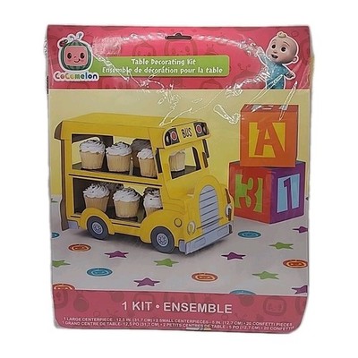 Cocomelon Party Table Decorating Kit - Centerpiece, Confetti And Blocks Set NEW
