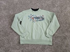 Morning Sun Vtg 90s Chicadees Sweatshirt Womans Sz Small Grandma Cottagecore