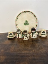 MINIATURE SNOWMAN RESIN TEA SET 10 PCS