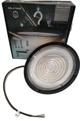 SOLATMOS / ZENCOCCO Campana Industriale LED SMD 300W 400W UFO Interruttore seleCCT luce 130LM/W IP67