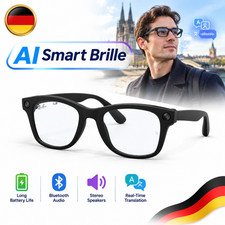 Smart Brille 8MP Kamera Echtzeit-&Uuml;bersetzung Stereo-Lautsprecher Bluetooth 1080P