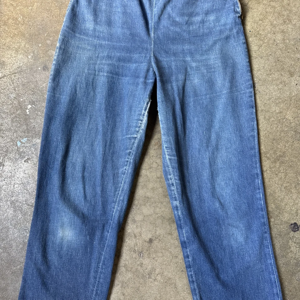 Jeans vintage 1950 Levi’s denim western wear pérola sanforizada bolsos de pressão - Imagem 3 de 4