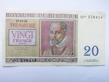 Belgium Belgie Belgique 20 Vingt Francs Frank 1956 Banknote Note - circulated