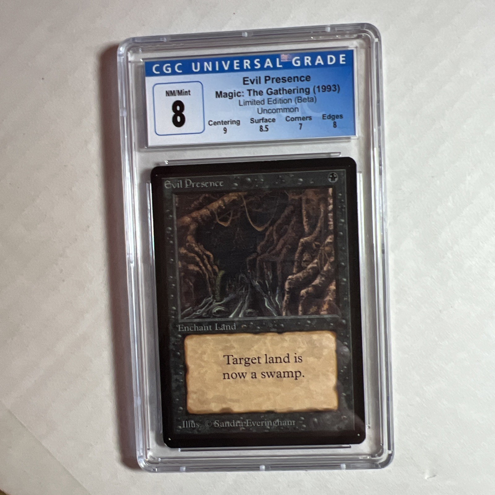 MTG BETA Evil Presence CGC 8 NM-MT (with 9 centering) 1993