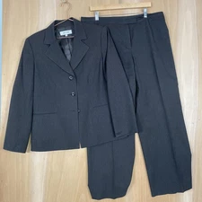Suit Studio Pants Suit Womens 16 Gray 2 Piece Blazer Trousers Work Career Office