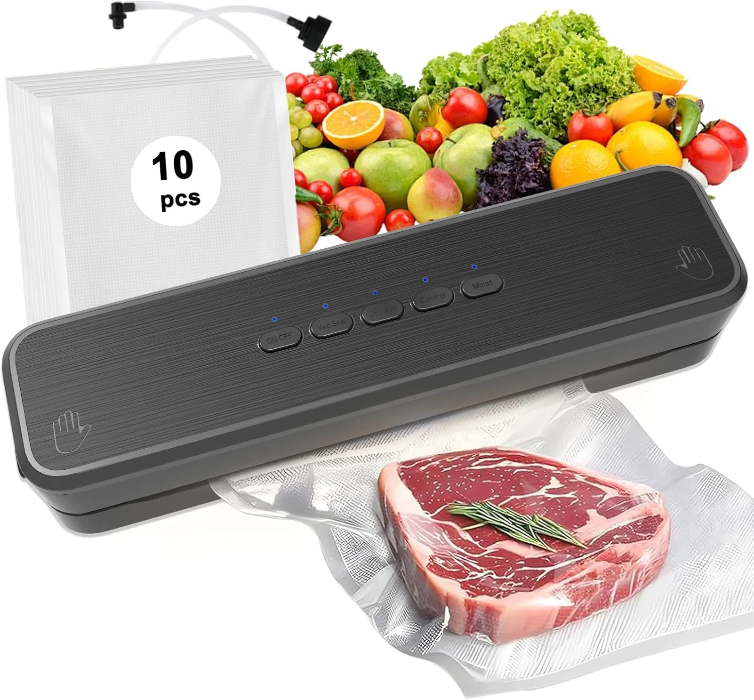 Vacuum Sealer Machine, Fast-Compact/Multi-Functional Vacuum Sealer for Food with