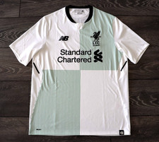 LIVERPOOL 2017/2018 AWAY FOOTBALL SHIRT JERSEY NEW BALANCE WHITE MEN'S MEDIUM