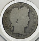 New Listing1892 United States Barber Half Dollar 50 cent silver coin