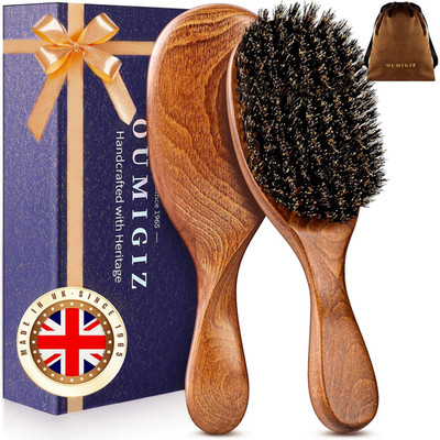Boar Bristle Hair Brush Since 1965 British Craftsmanship, Handmade Natural Woode